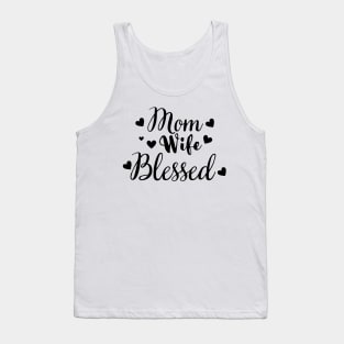 Mom Wife Blessed Design Tank Top